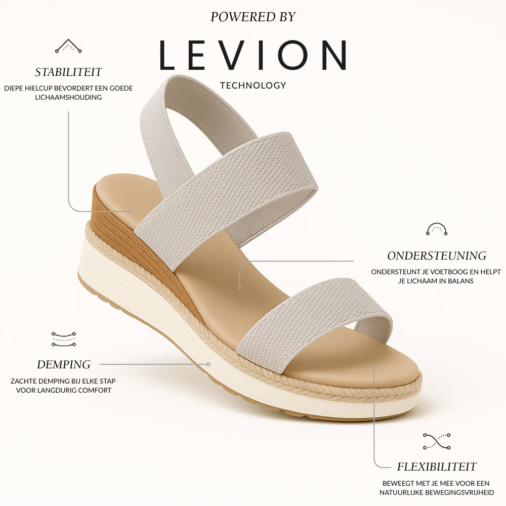 Noor Platform Sandalen Dames - Sleehak met Bandjes