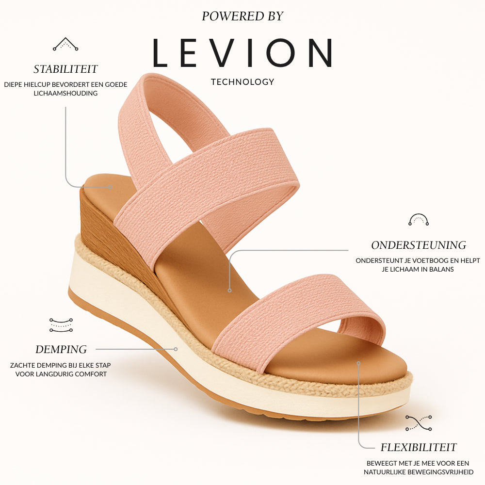 Noor Platform Sandalen Dames - Sleehak met Bandjes
