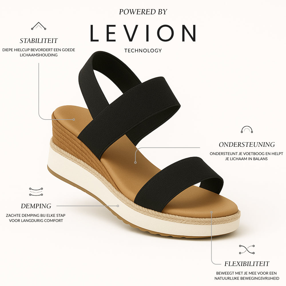 Noor Platform Sandalen Dames - Sleehak met Bandjes