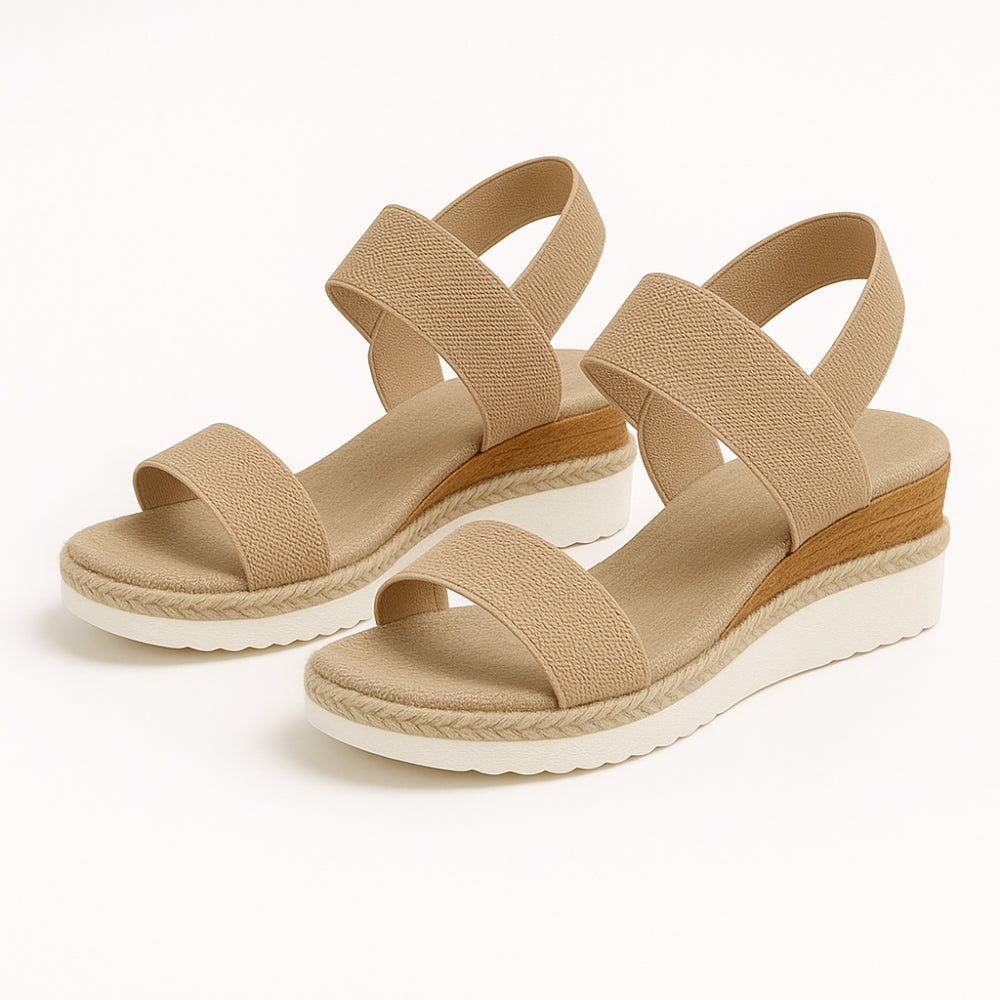 Noor Platform Sandalen Dames - Sleehak met Bandjes