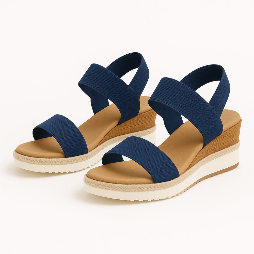 Noor Platform Sandalen Dames - Sleehak met Bandjes