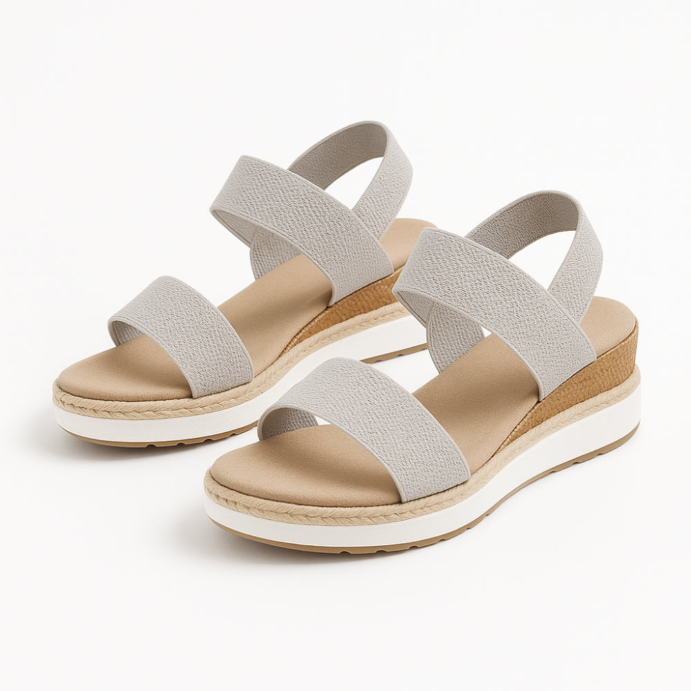 Noor Platform Sandalen Dames - Sleehak met Bandjes