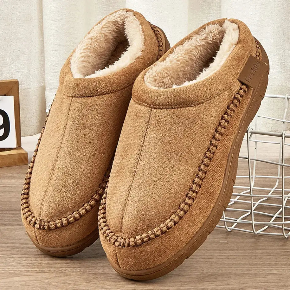 Olivier Pantoffels Heren met Wol - Pantoffels met Harde Zool
