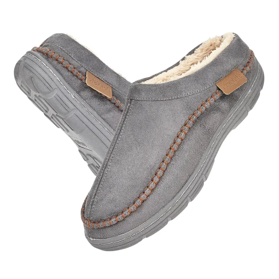 Olivier Pantoffels Heren met Wol - Pantoffels met Harde Zool