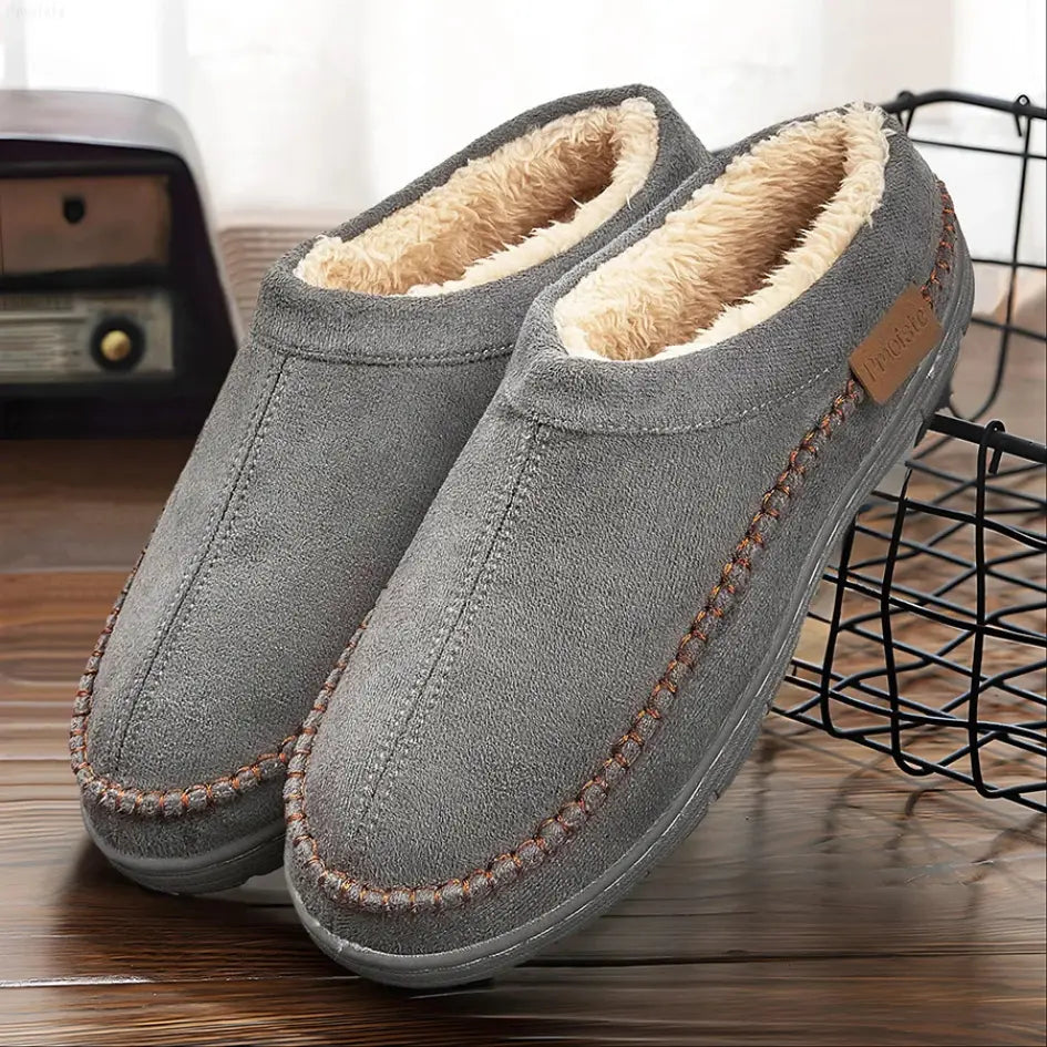 Olivier Pantoffels Heren met Wol - Pantoffels met Harde Zool