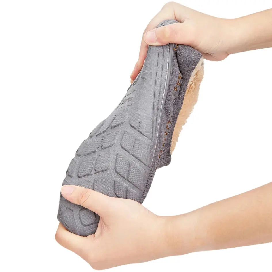Olivier Pantoffels Heren met Wol - Pantoffels met Harde Zool