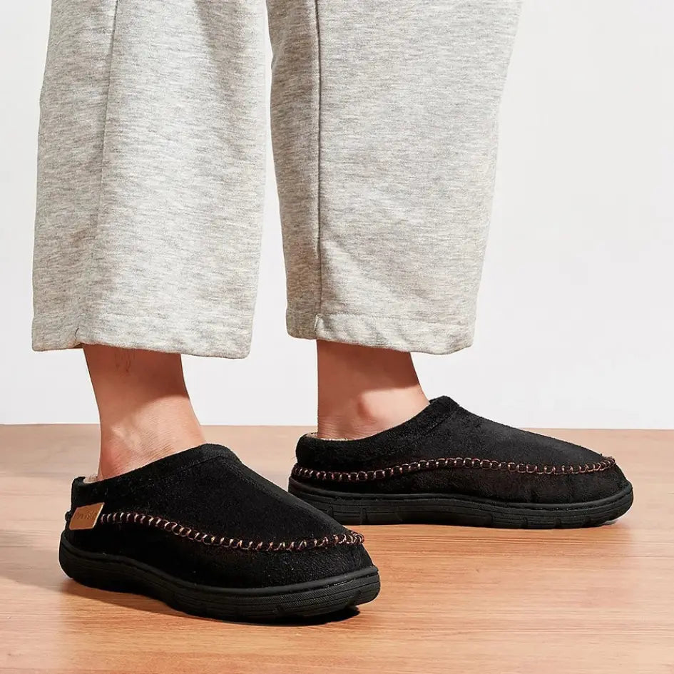 Olivier Pantoffels Heren met Wol - Pantoffels met Harde Zool
