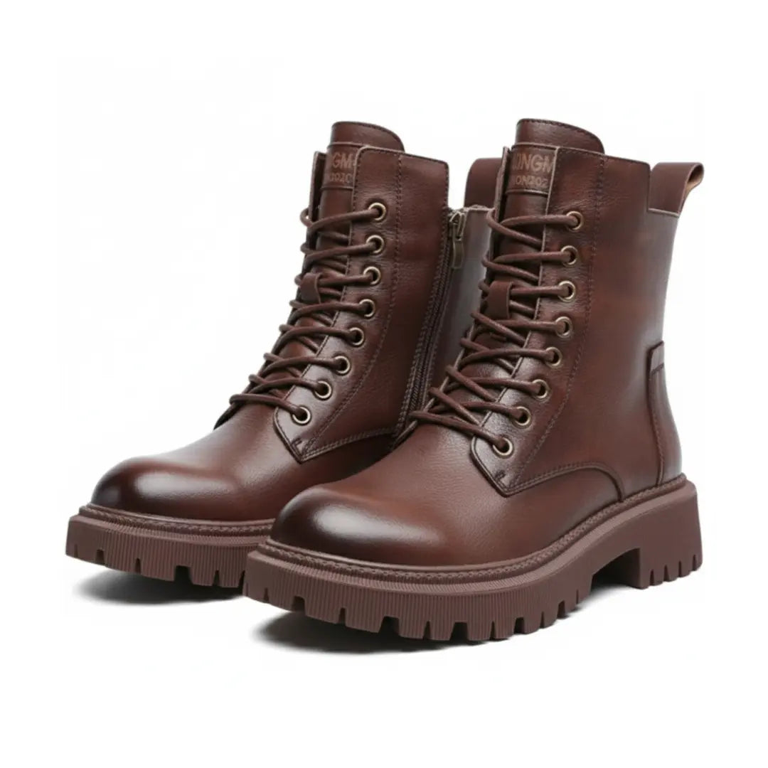 Raven Chunky Veterlaarzen Dames – Stoere Enkelboots met Plateauzool