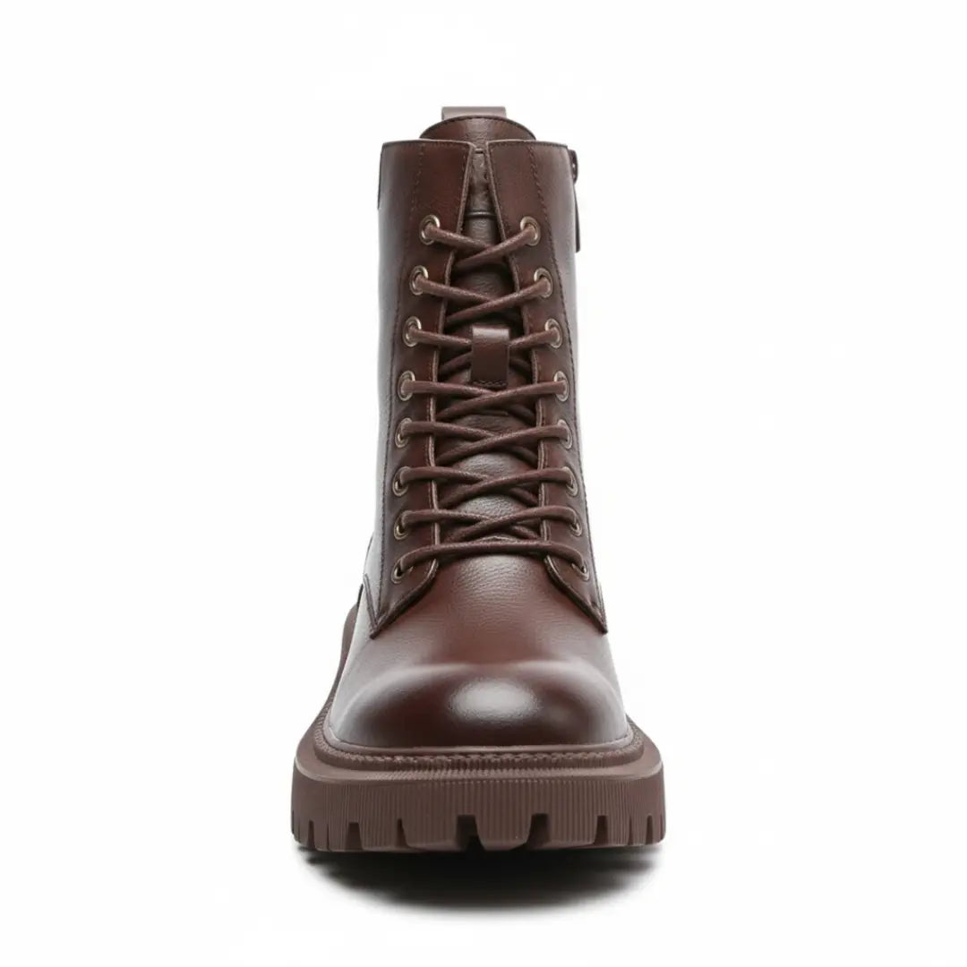 Raven Chunky Veterlaarzen Dames – Stoere Enkelboots met Plateauzool