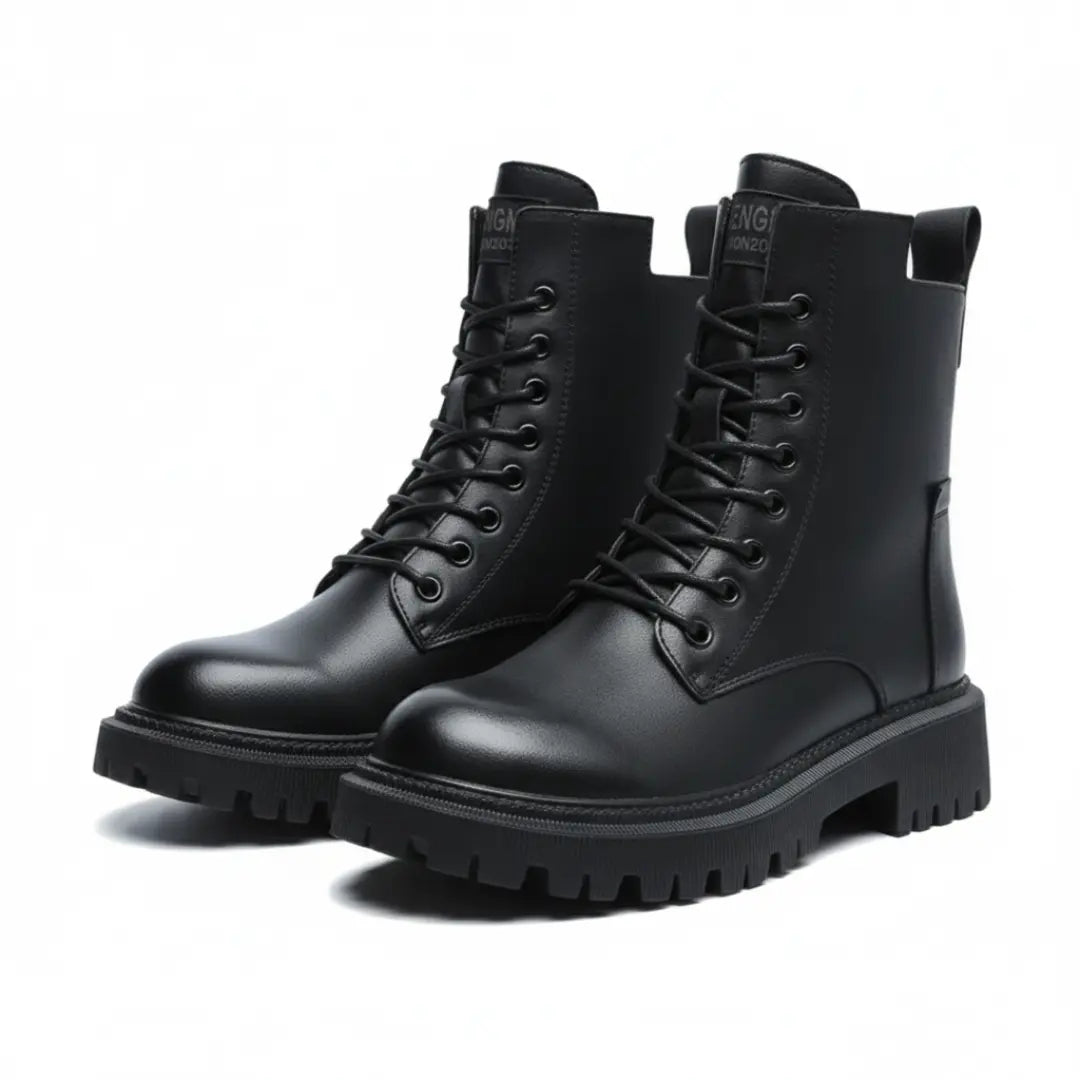 Raven Chunky Veterlaarzen Dames – Stoere Enkelboots met Plateauzool