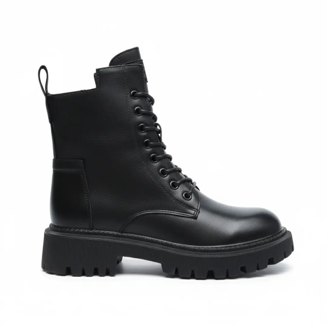 Raven Chunky Veterlaarzen Dames – Stoere Enkelboots met Plateauzool