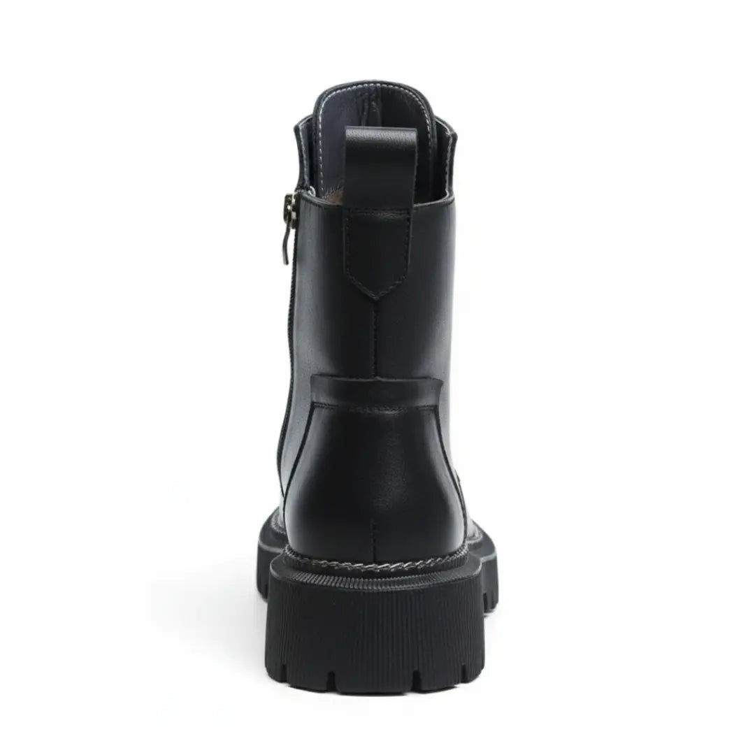 Raven Chunky Veterlaarzen Dames – Stoere Enkelboots met Plateauzool