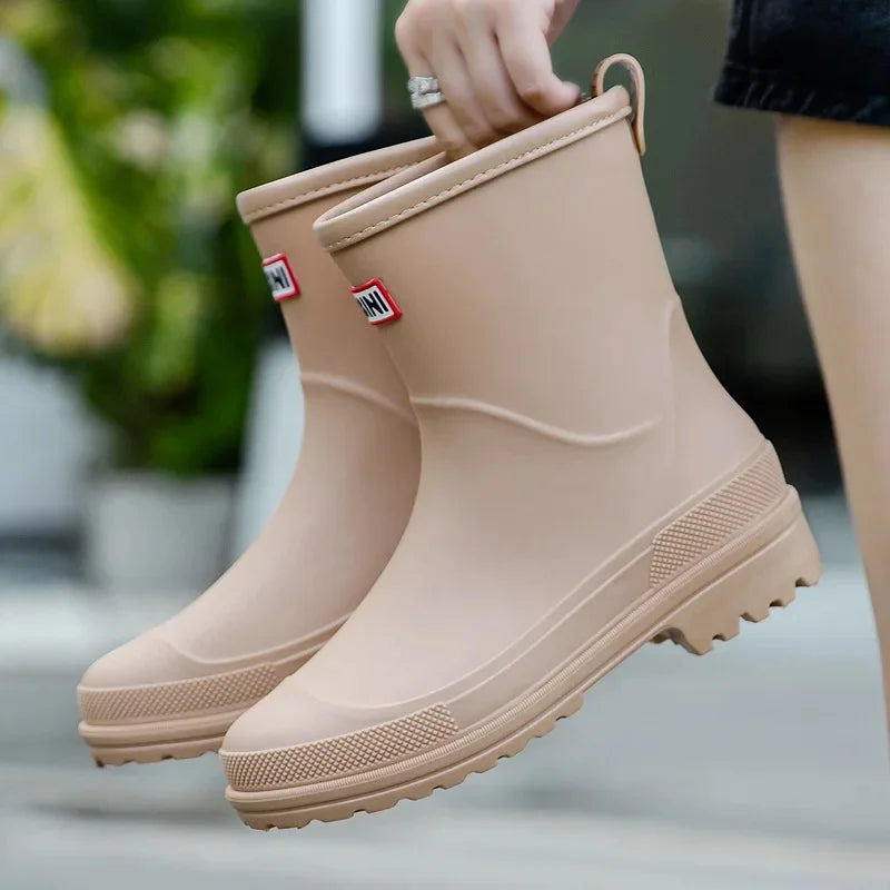 Lila Dames Regenlaarzen - Waterdichte Laarzen met Antislip zool voor Buiten