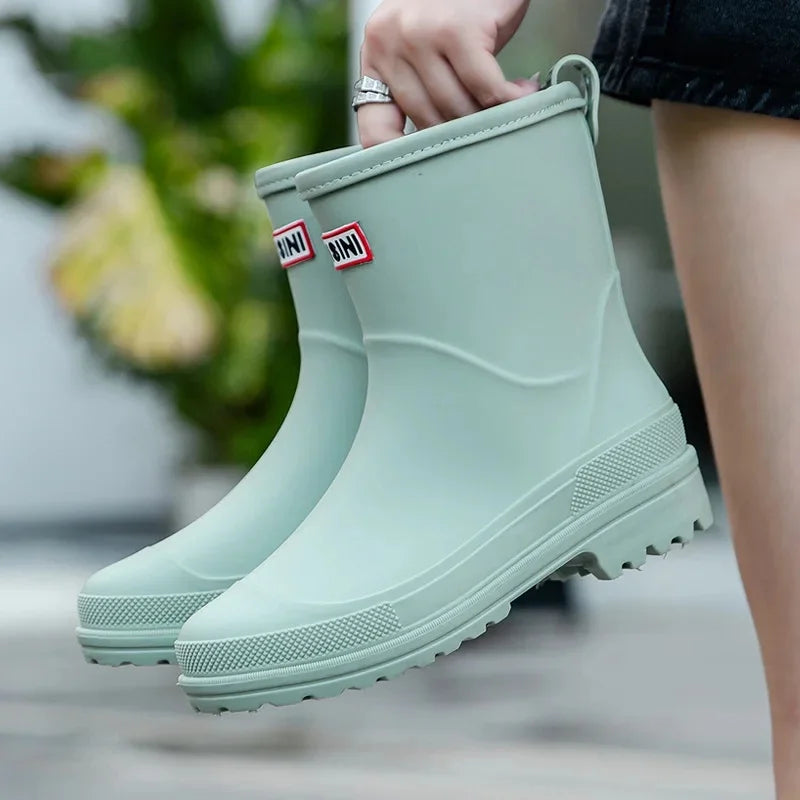 Lila Dames Regenlaarzen - Waterdichte Laarzen met Antislip zool voor Buiten