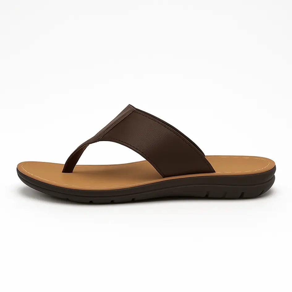 Boris Heren Slippers Leer met Voetboog Ondersteuning - Flip Flops