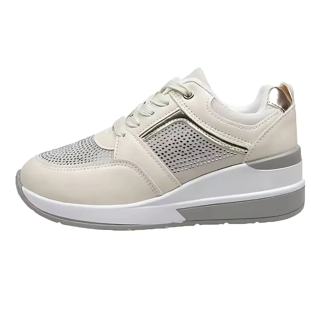 Oliva Dames Sneakers met Sleehak & Glitters - Schoenen met Hoge Zool
