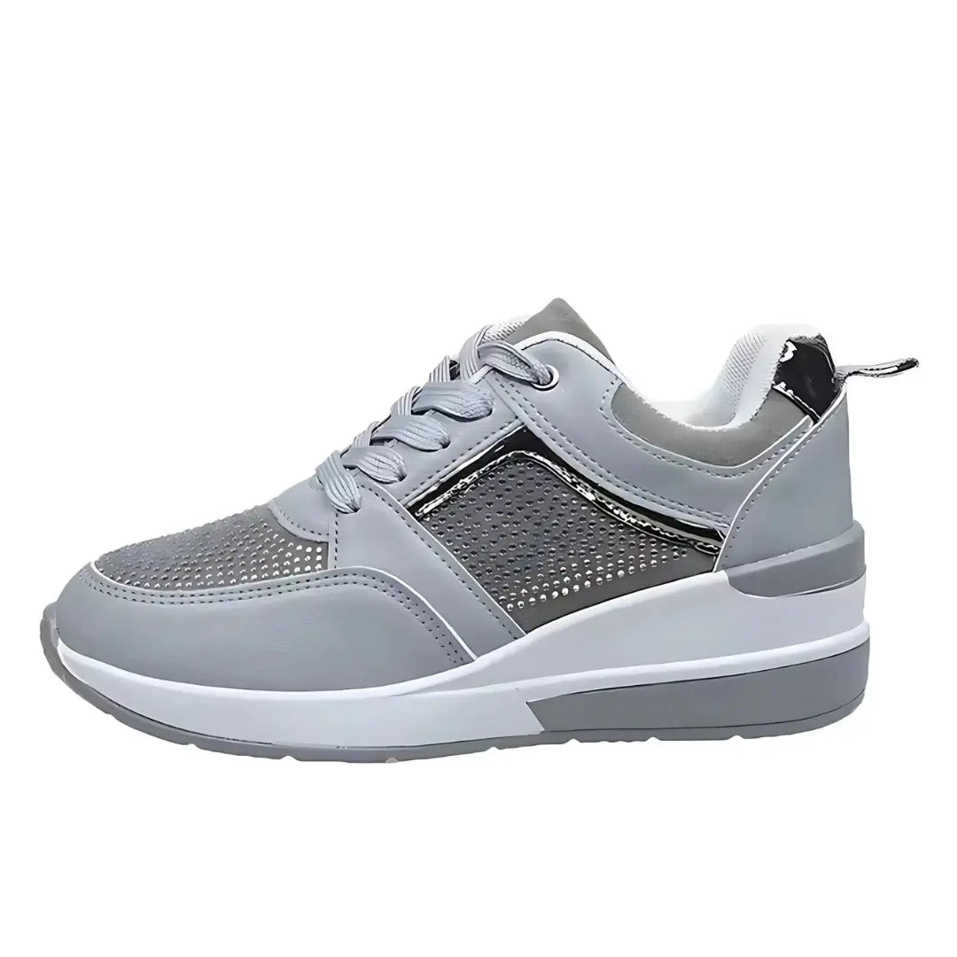 Oliva Dames Sneakers met Sleehak & Glitters - Schoenen met Hoge Zool