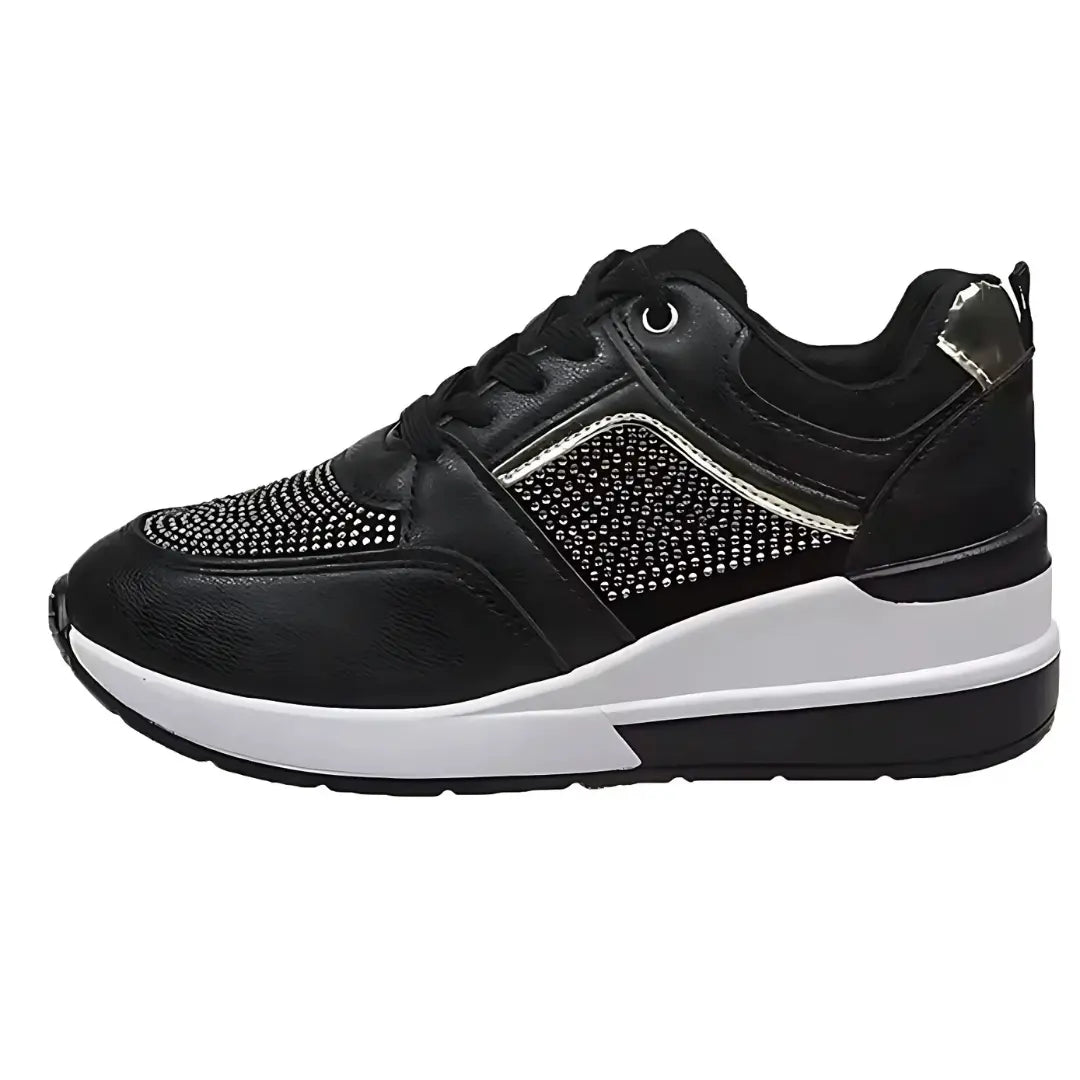 Oliva Dames Sneakers met Sleehak & Glitters - Schoenen met Hoge Zool