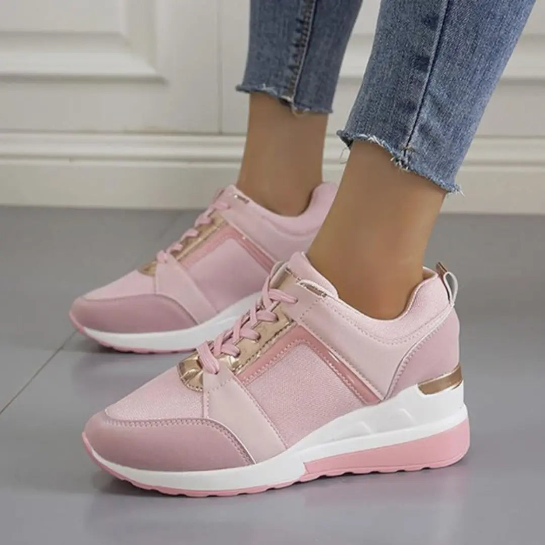 Noor Vegan Leren Sneakers met Sleehak - Sneakers Dames