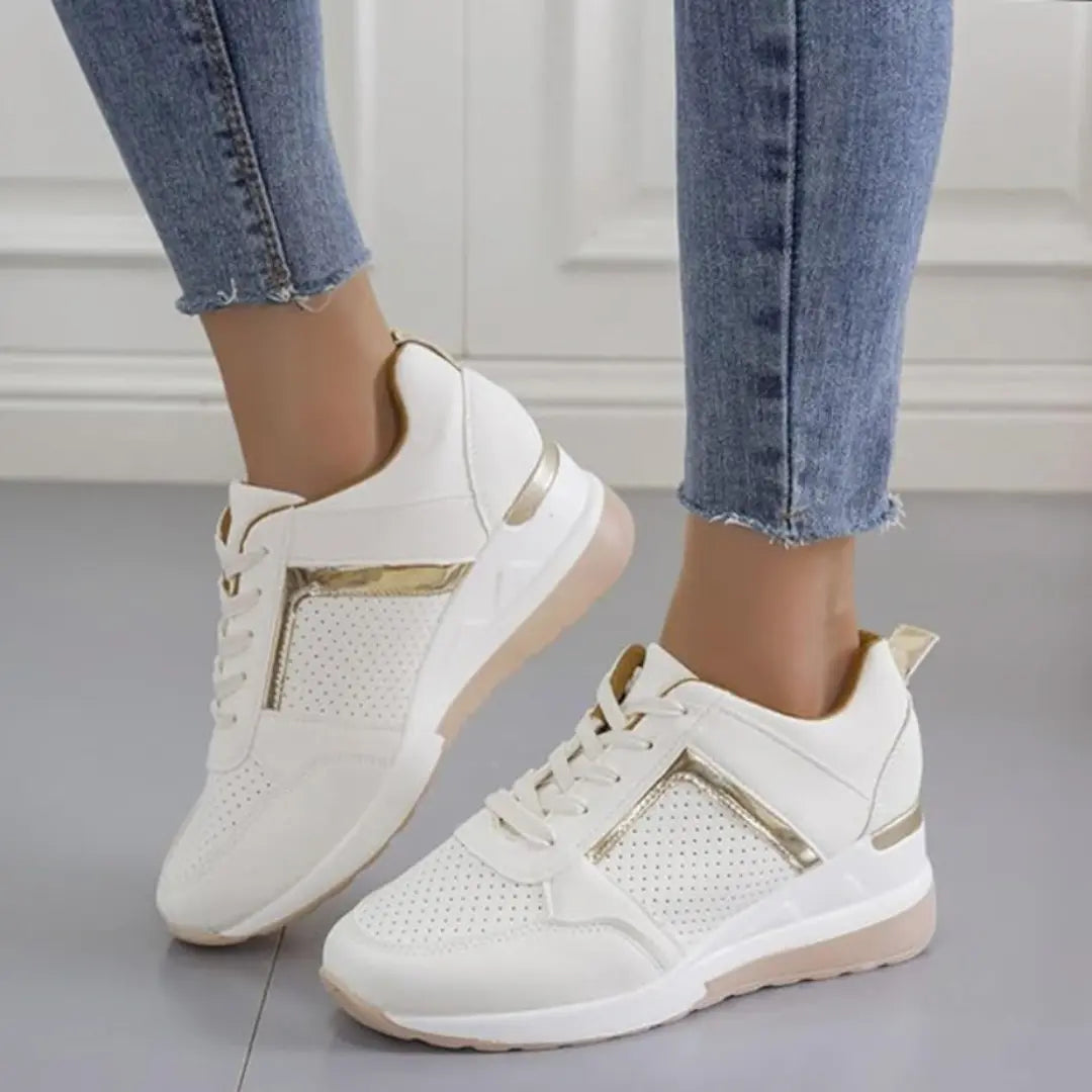 Noor Vegan Leren Sneakers met Sleehak - Sneakers Dames