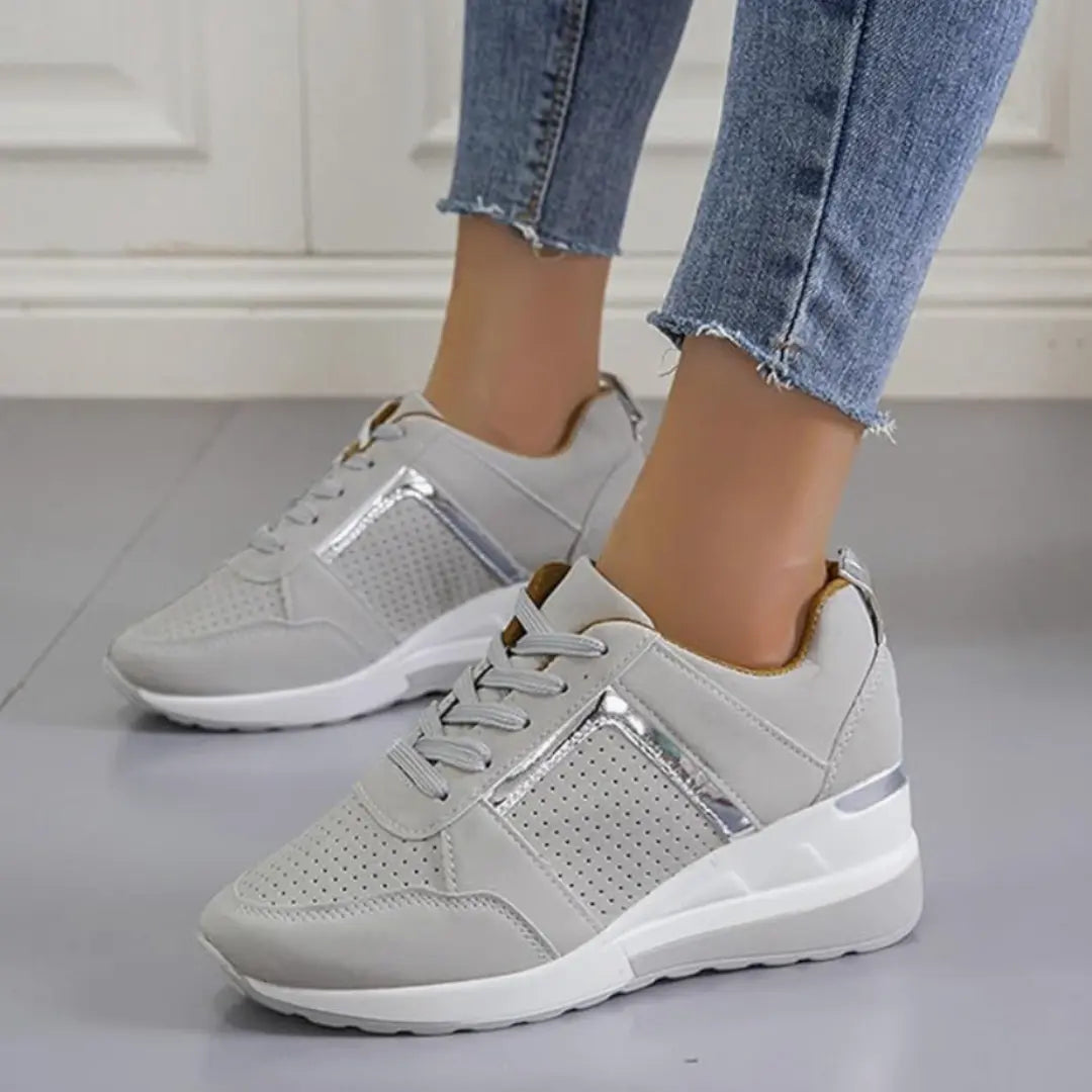 Noor Vegan Leren Sneakers met Sleehak - Sneakers Dames