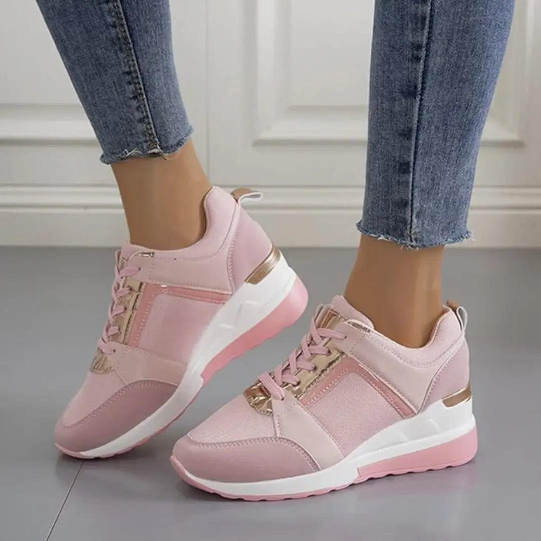 Noor Vegan Leren Sneakers met Sleehak - Sneakers Dames