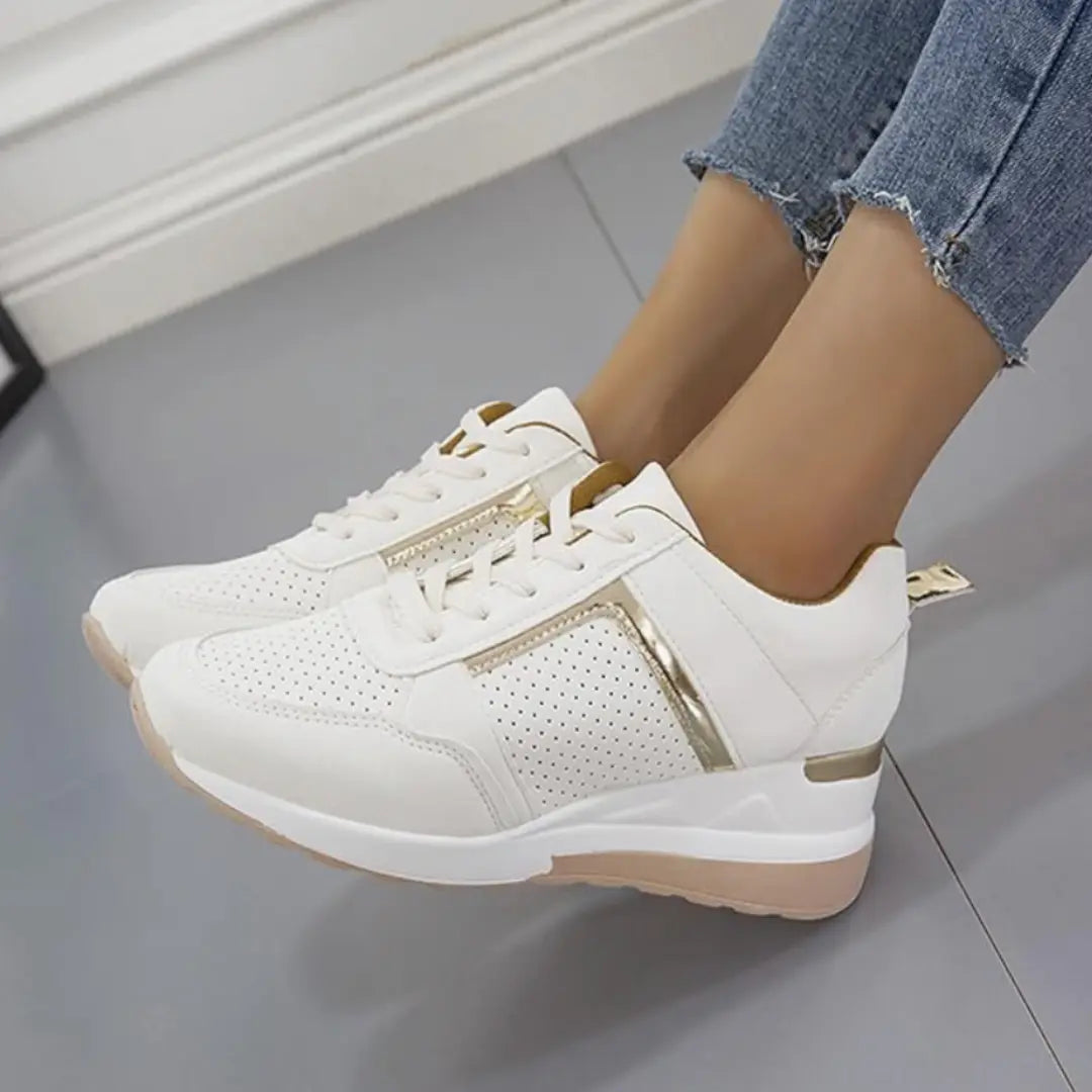 Noor Vegan Leren Sneakers met Sleehak - Sneakers Dames