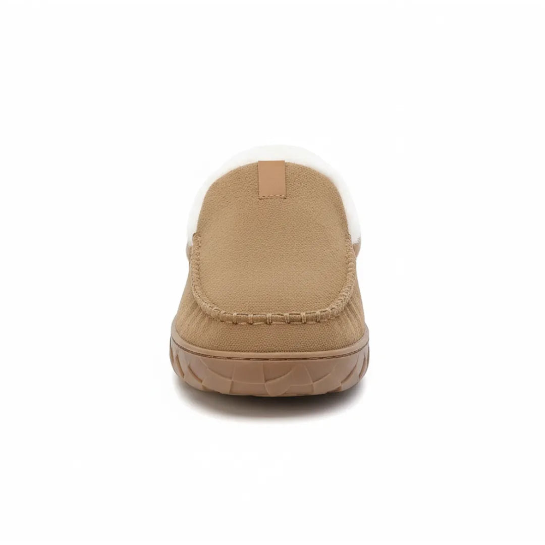Luca Instappers Heren – Warme Suède Loafers Pantoffels met Harde Zool
