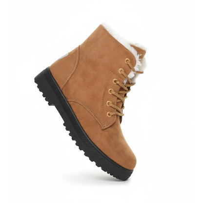 Dames Winterboots – Warme Enkellaarsjes met Voering en Antislip Zool