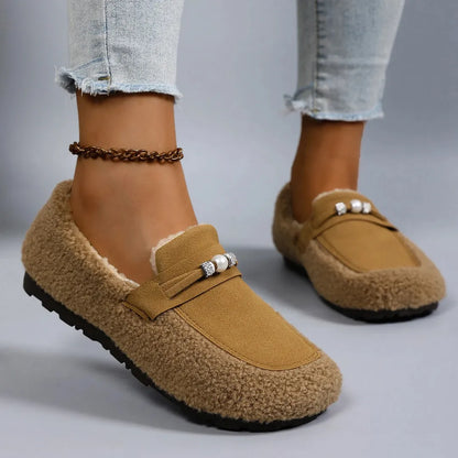 Elena Warme Pantoffels Dames – Gevoerde Loafers met Antislip Zool
