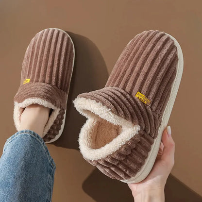 Nora Pantoffels Dames – Zachte Katoenen Sloffen met Bontvoering