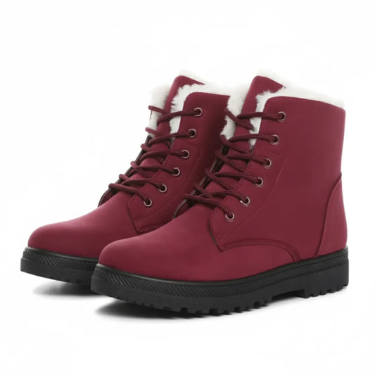 Dames Winterboots – Warme Enkellaarsjes met Voering en Antislip Zool
