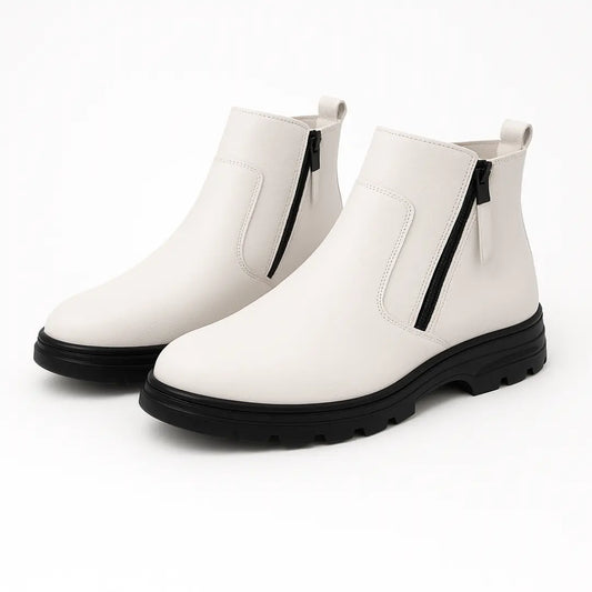 Zeno Leren Enkellaarzen Heren – Comfortabele Schoenen met Rits