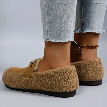 Elena Warme Pantoffels Dames – Gevoerde Loafers met Antislip Zool