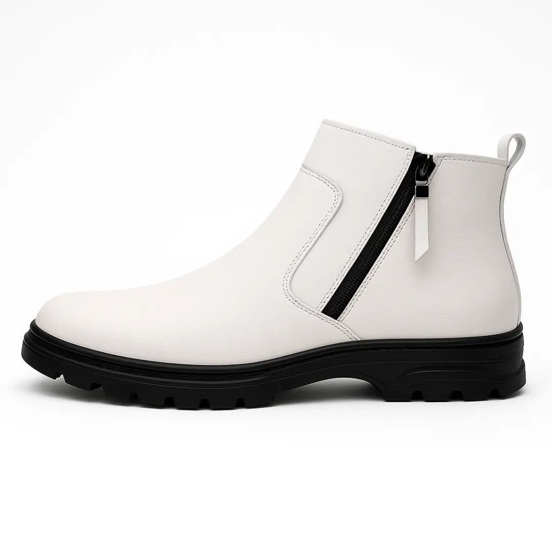 Zeno Leren Enkellaarzen Heren – Comfortabele Schoenen met Rits