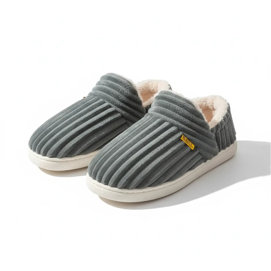 Nora Pantoffels Dames – Zachte Katoenen Sloffen met Bontvoering
