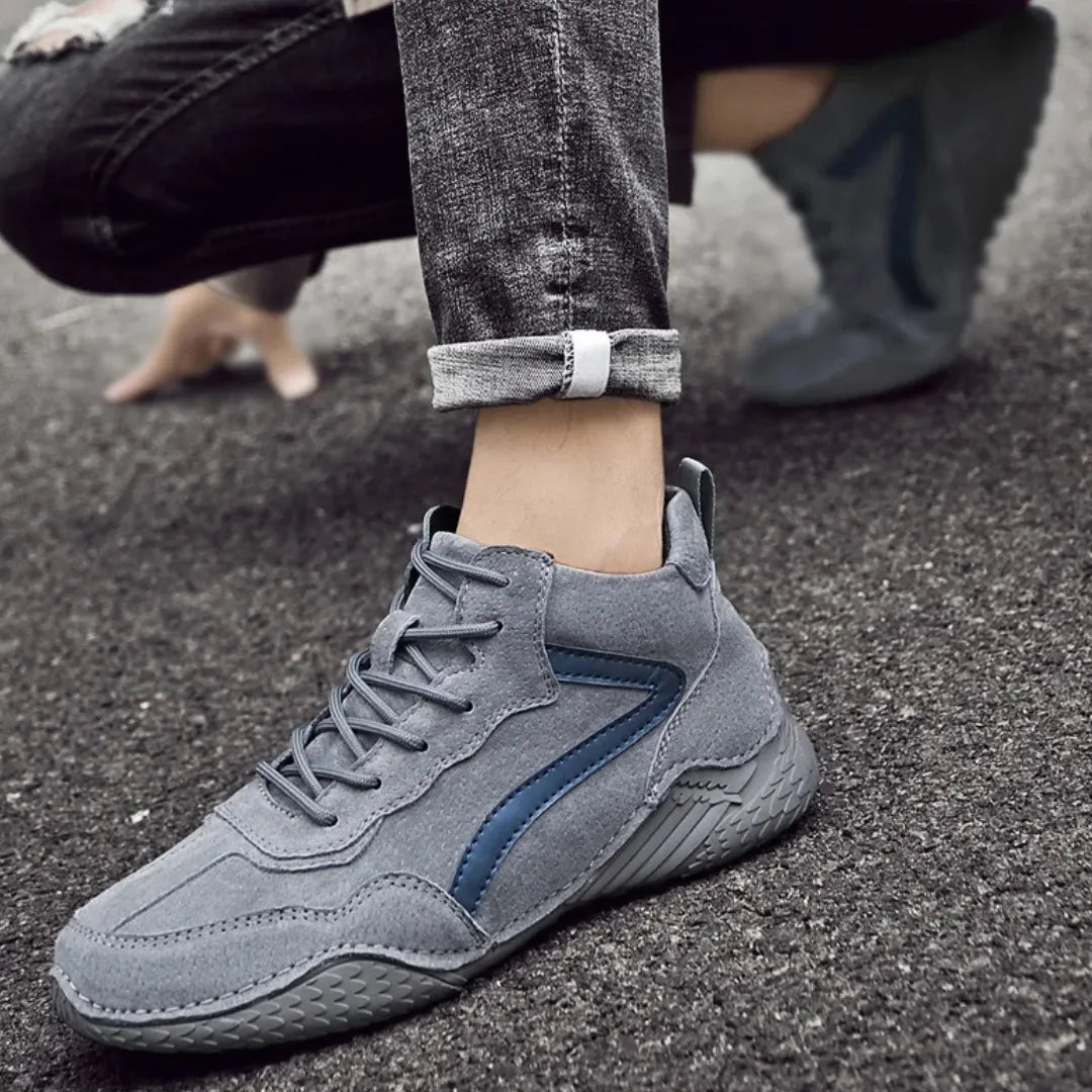 Arvid Leren Herenschoenen - Comfortabele Hoge Sneakers met Antislip