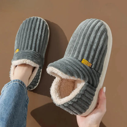 Nora Pantoffels Dames – Zachte Katoenen Sloffen met Bontvoering