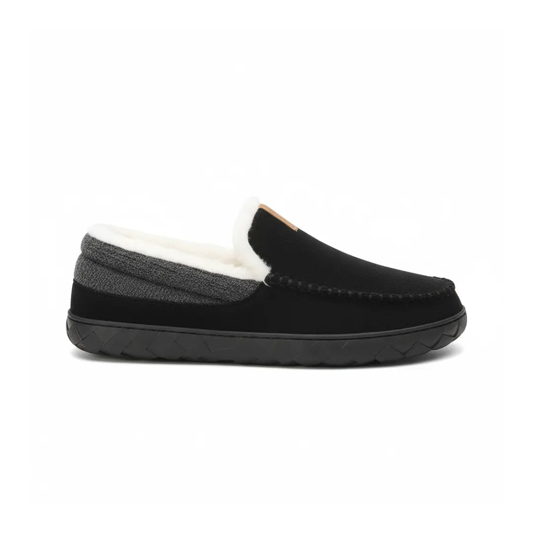 Luca Instappers Heren – Warme Suède Loafers Pantoffels met Harde Zool