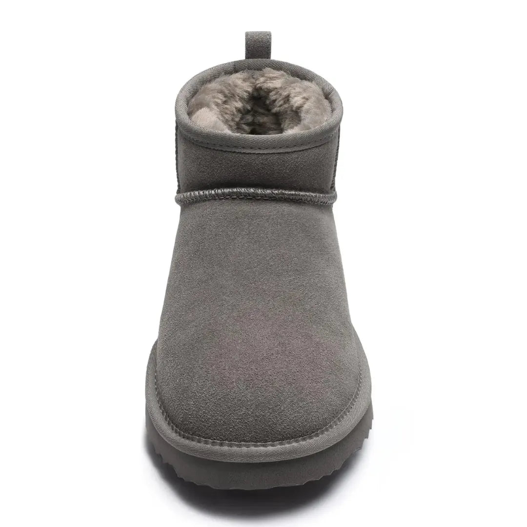 Alix Warm Suède Enkellaarsje Dames - Gevoerde Boots met Antislip zool