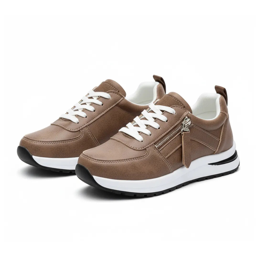 Livia Dames Sneakers - Comforabele Veterschoenen met Demping