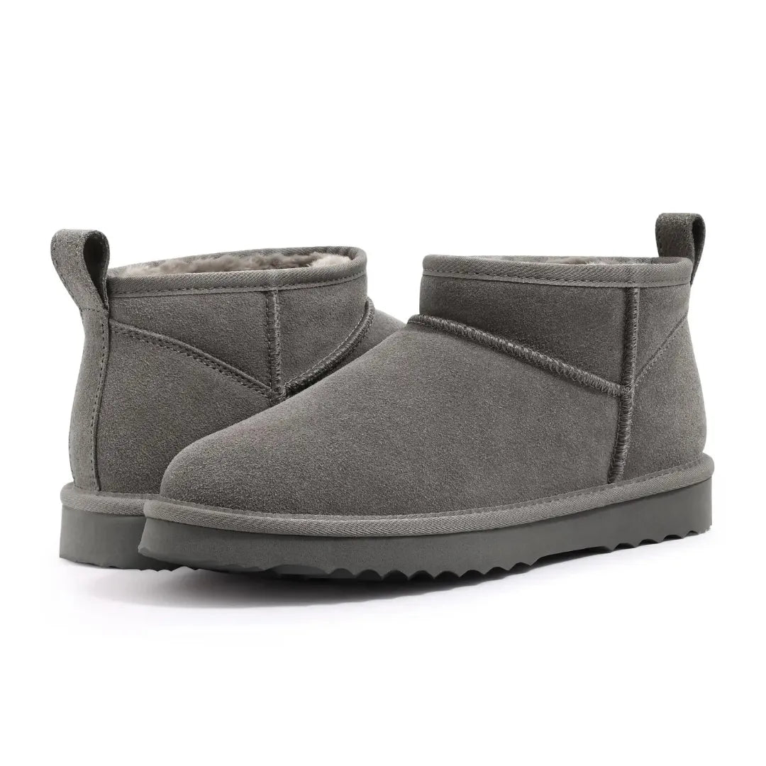 Alix Warm Suède Enkellaarsje Dames - Gevoerde Boots met Antislip zool