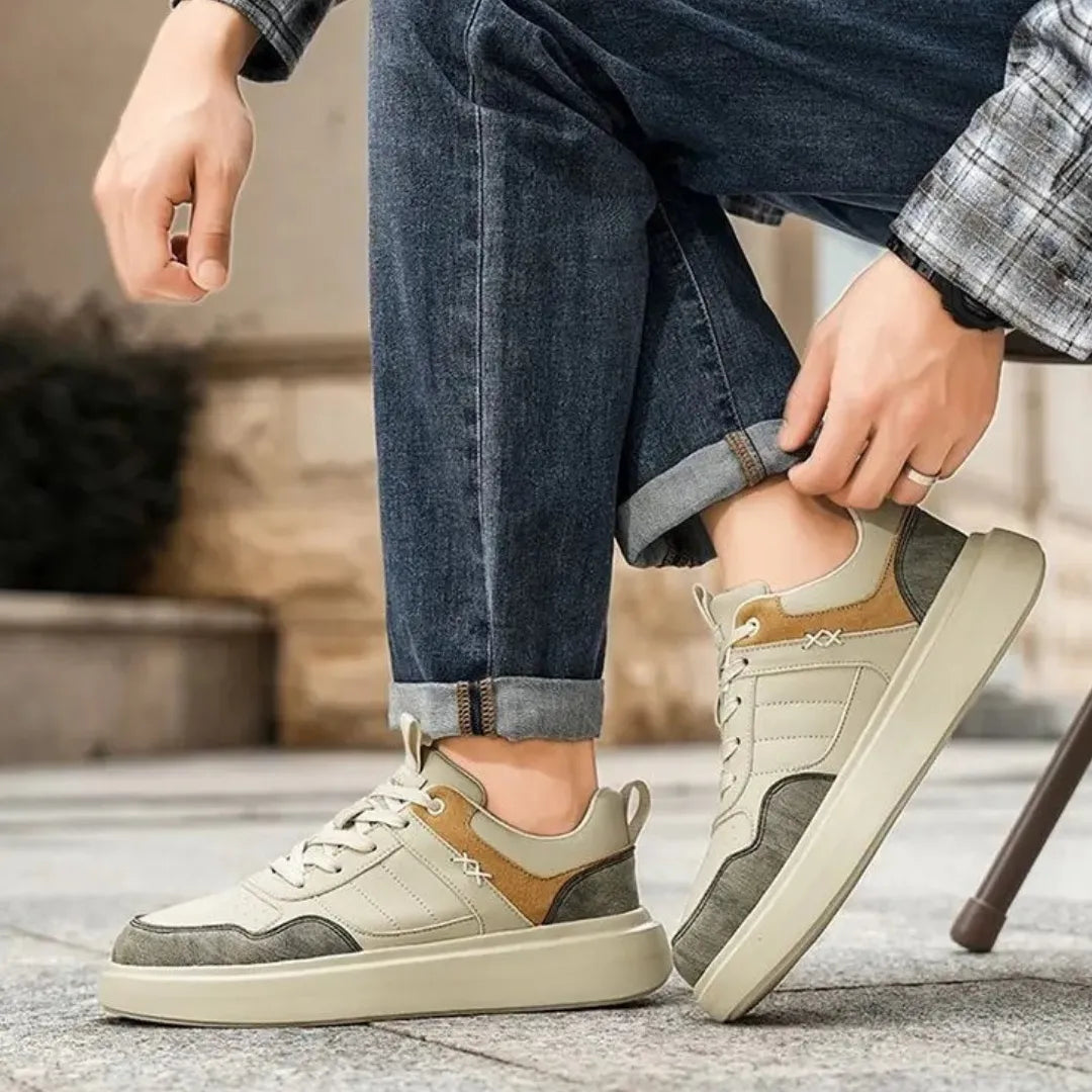 Riley Leren Sneakers Heren – Waterdichte Lage Sneakers