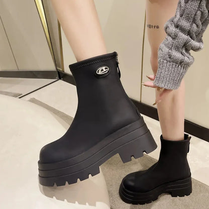 Roxy Platform Boots Dames – Chunky Enkel laarzen met Plateauzool