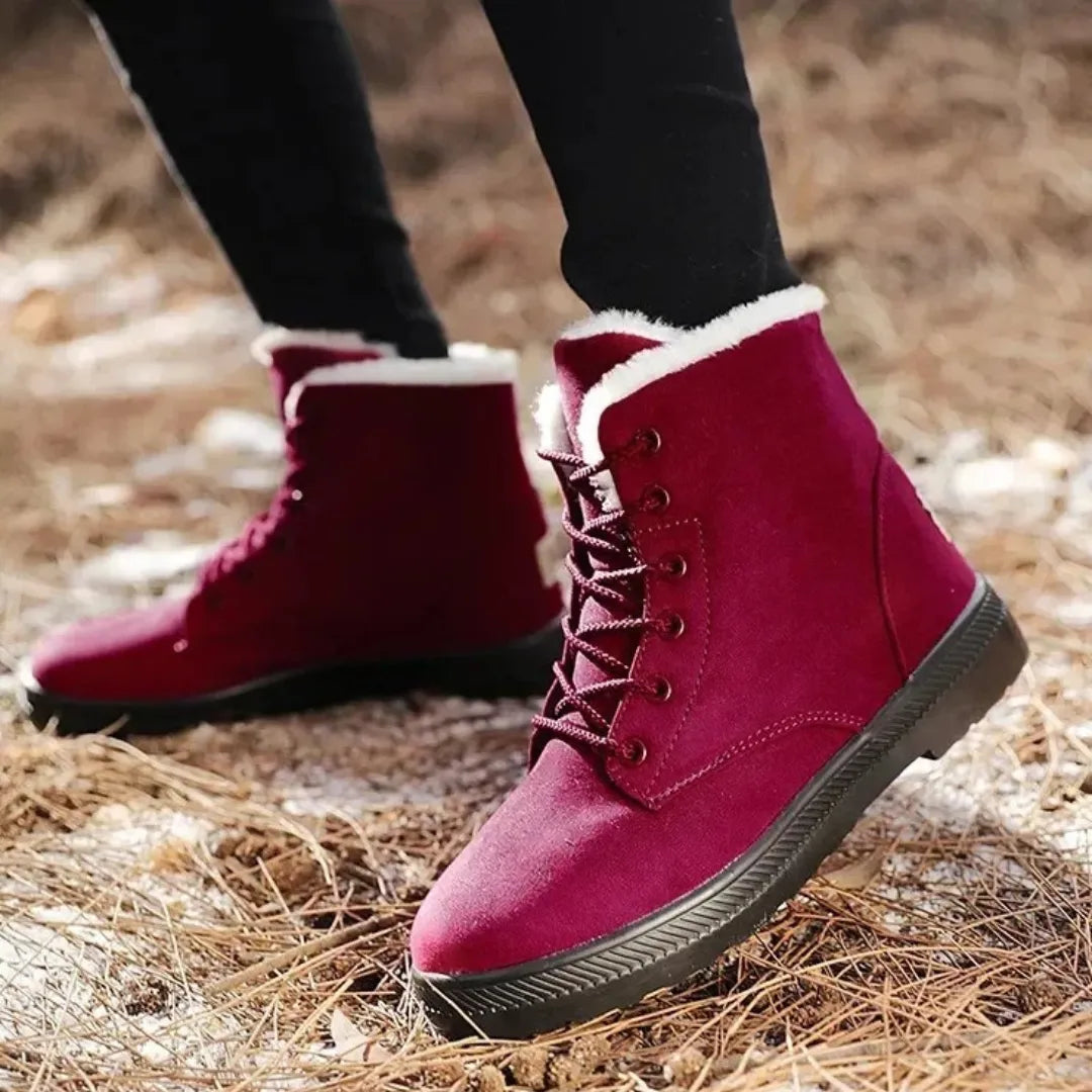 Dames Winterboots – Warme Enkellaarsjes met Voering en Antislip Zool
