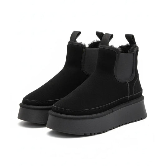 Lina Dames Enkellaarsjes – Suède Look Enkelboots met Warme Voering