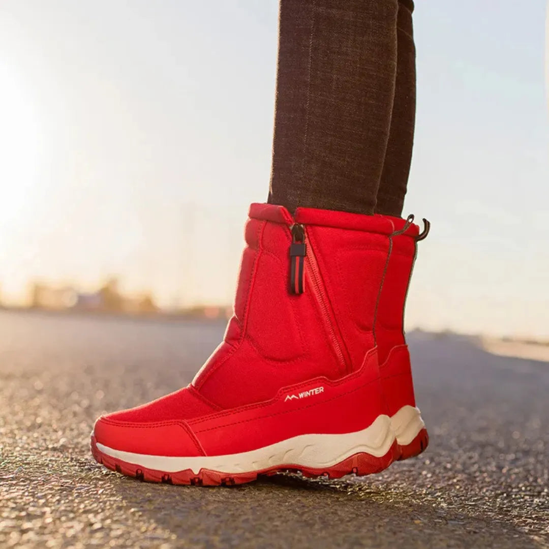 Lara Winterlaarzen Dames – Snowboots met Zachte Bontvoering en Rits