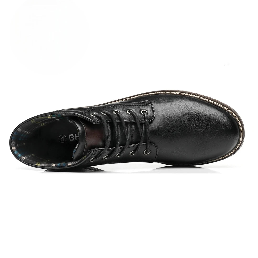 Vegan Leren Enkelboots Heren – Comfortabele Casual Veterschoenen