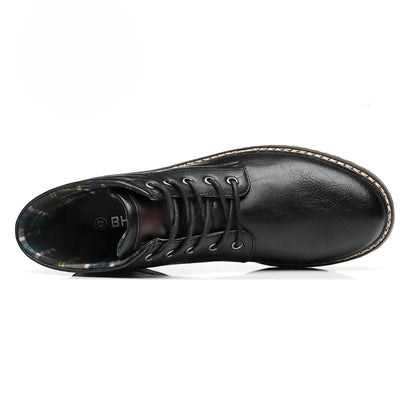 Vegan Leren Enkelboots Heren – Comfortabele Casual Veterschoenen