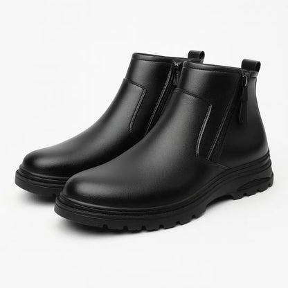 Zeno Leren Enkellaarzen Heren – Comfortabele Schoenen met Rits